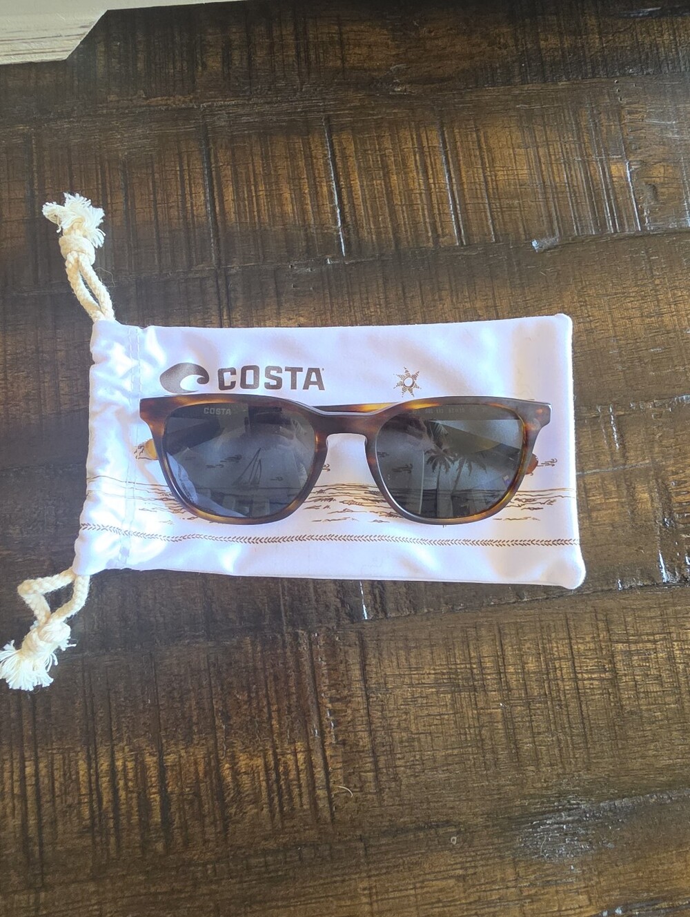 Costa Sullivan Tortoise Frame Sunglasses with Dark Lenses
